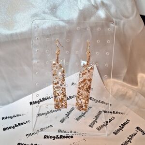 Gold And Silver Resin Earrings!!